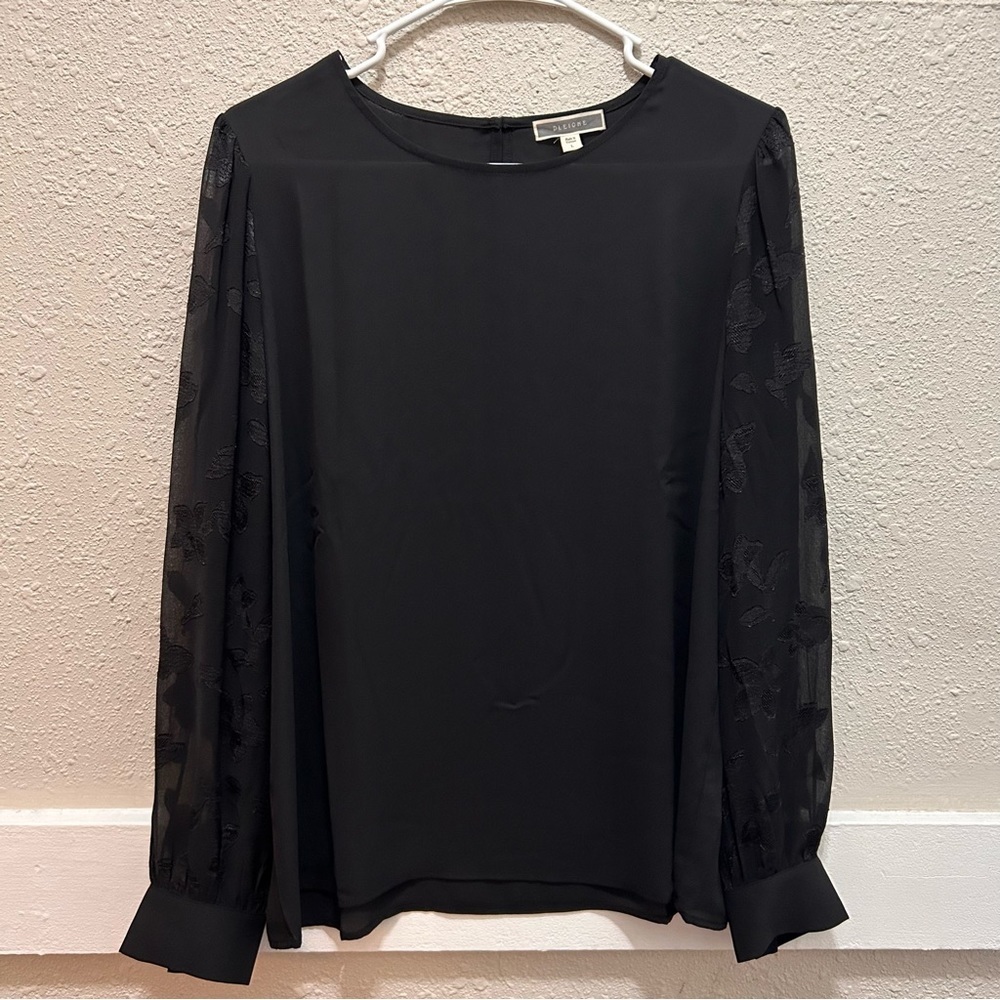 Pleione Black Detailed Sleeve Blouse Size Large